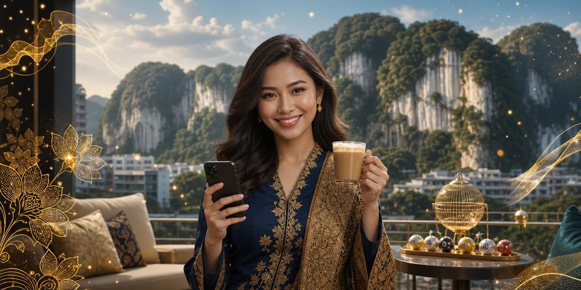Pengguna menyemak maklumat loteri 1mdb di Ipoh Malaysia