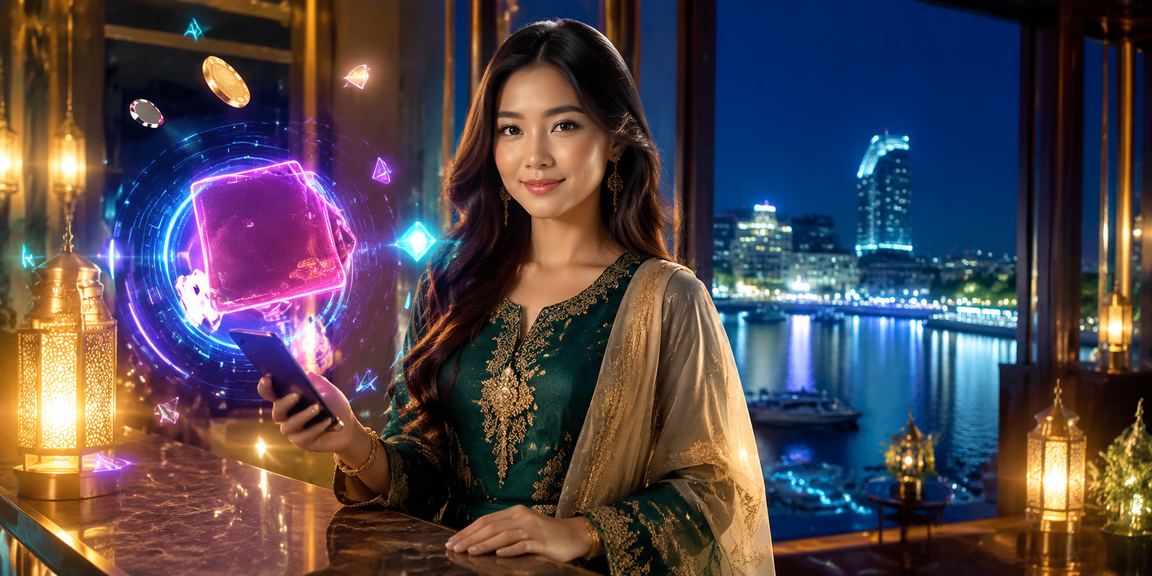 Antara muka aplikasi casino 1mdb dengan tema perayaan Malaysia