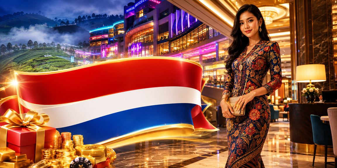 Suasana permainan blackjack casino Malaysia dengan motif batik tempatan